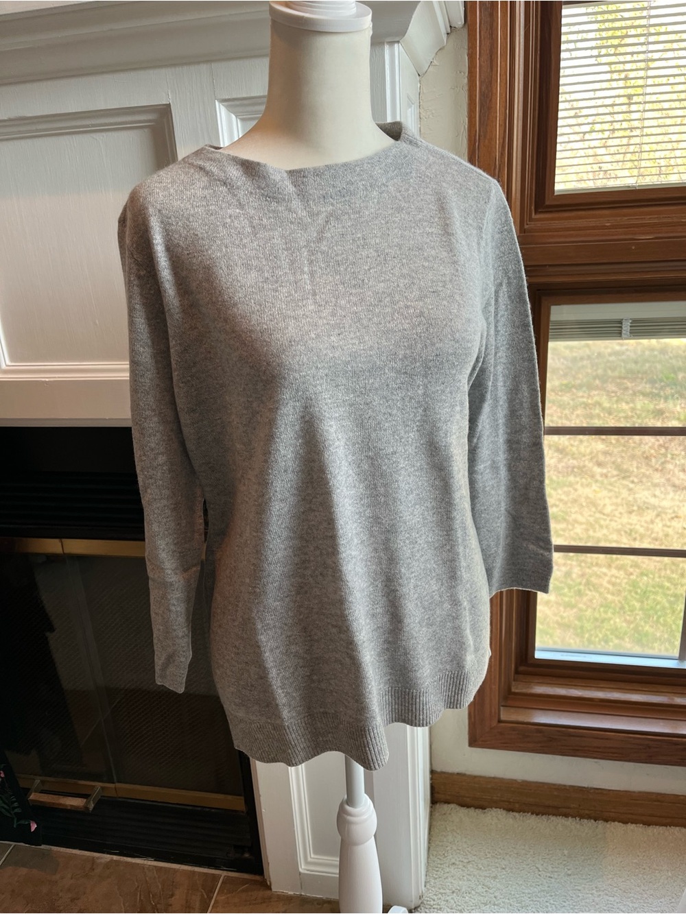 Talbots Audrey Cashmere Light Gray Sweater